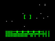 Shootout at the OK Galaxy for TRS-80 Color Computer - Game start.