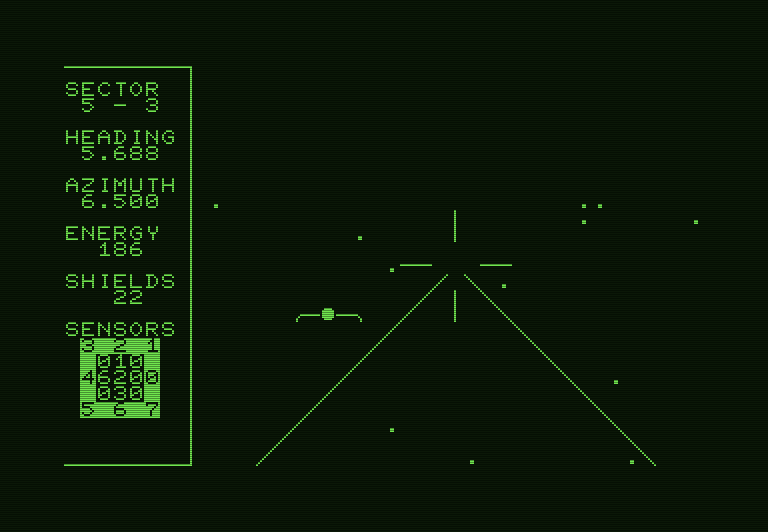 Shootout at the OK Galaxy Commodore PET Screenshot: Fire! Drat, I missed...