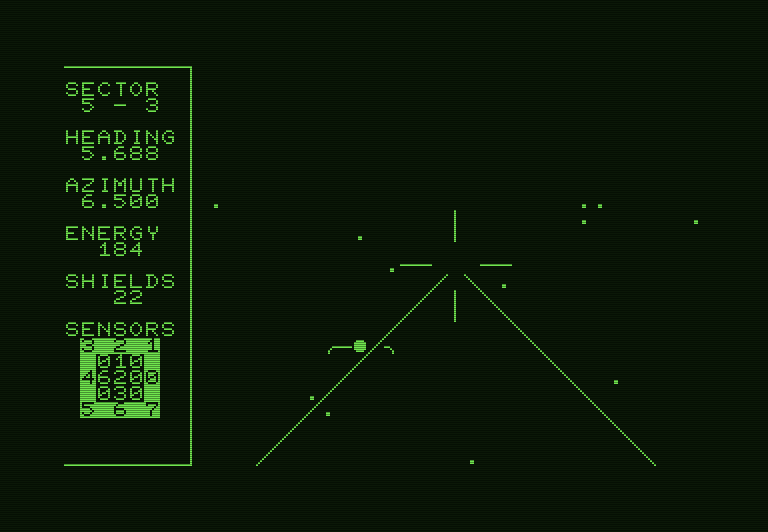 Shootout at the OK Galaxy Commodore PET Screenshot: Missed again...