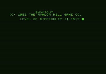 Shootout at the OK Galaxy for Commodore PET - Title screen.