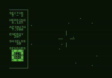 Shootout at the OK Galaxy for Commodore PET - Game start.