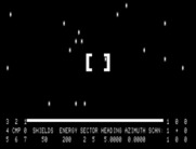 Shootout at the OK Galaxy for TRS-80 - Game start.