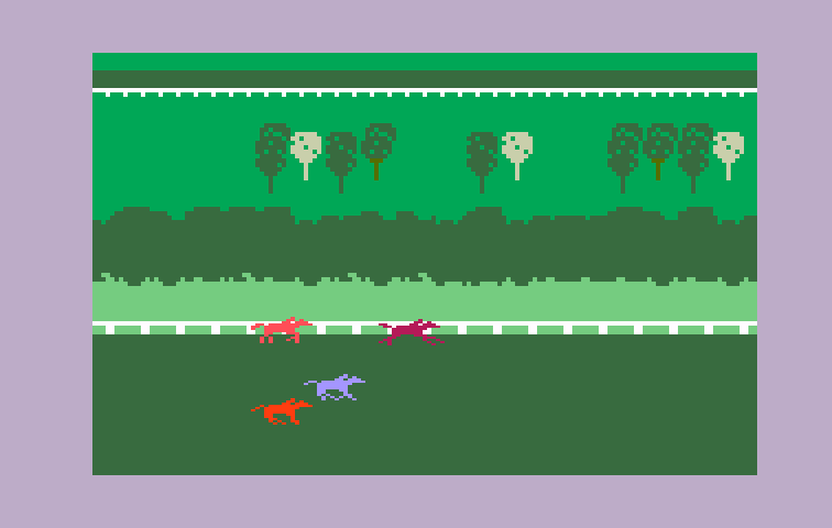 Horse Racing Intellivision Screenshot: The race is on!