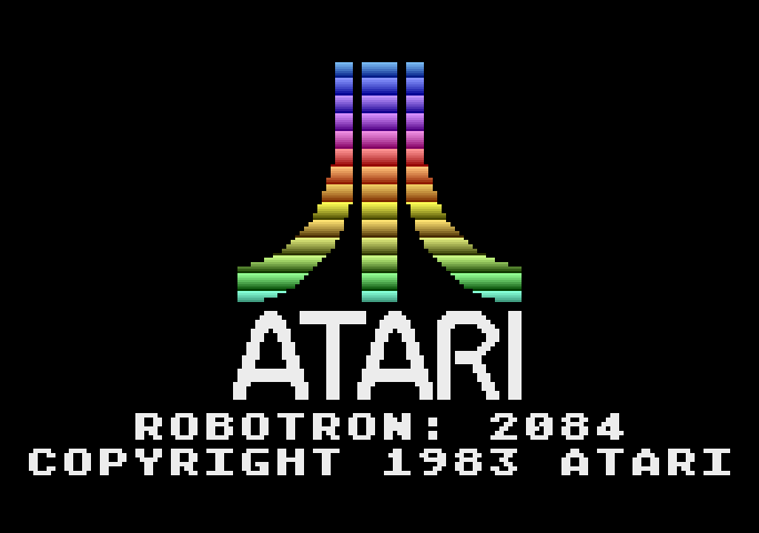 Robotron: 2084 Atari 5200 Screenshot: Atari logo and game title.