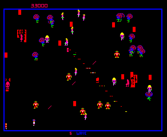 Robotron: 2084 Arcade Screenshot: They got me!