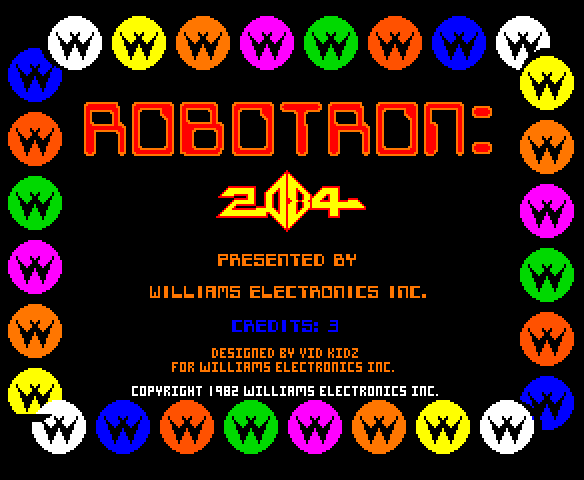 Robotron: 2084 Arcade Screenshot: Title screen.