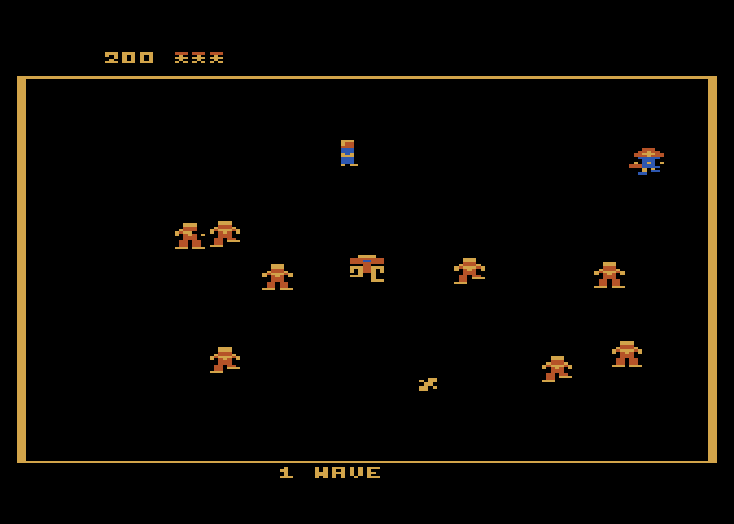 Robotron: 2084 Atari 8-bit Screenshot: Game start.