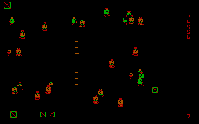 Robotron: 2084 IBM PC/Compatibles Screenshot: The robotrons got me!