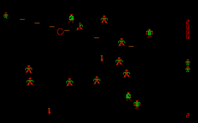 Robotron: 2084 IBM PC/Compatibles Screenshot: Blasting robotrons.