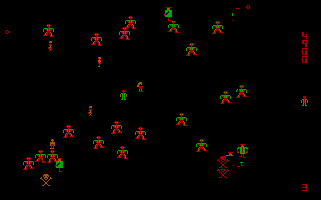 Robotron: 2084 IBM PC/Compatibles Screenshot: Lots of robotrons here!