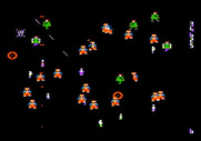 Robotron: 2084 for Apple II - The levels become more difficult as the game progresses.
