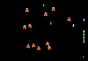 Robotron: 2084 for Apple II - Game start; this level is pretty easy.