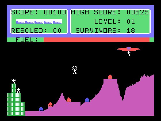 Protector II TI-99/4A Screenshot: I've been hit, abandon ship!