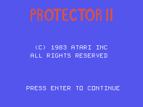 Protector II TI-99/4A Screenshot: Title screen.