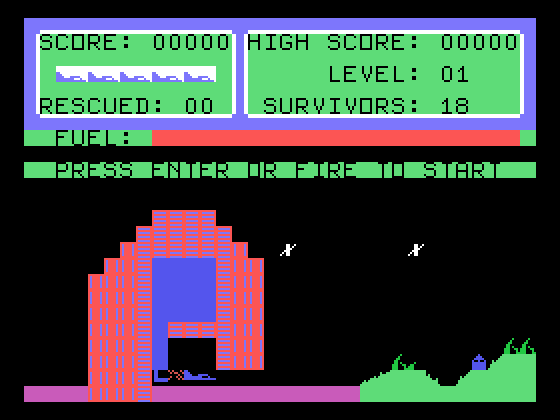 Protector II TI-99/4A Screenshot: Game start.
