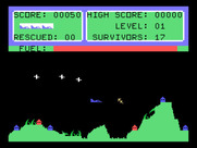 Protector II for TI-99/4A - Protector II gameplay; don't get hit by missiles!