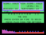 Protector II for TI-99/4A - Game over.