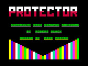 Protector II for TRS-80 Color Computer - Title screen; the game title changes colors...