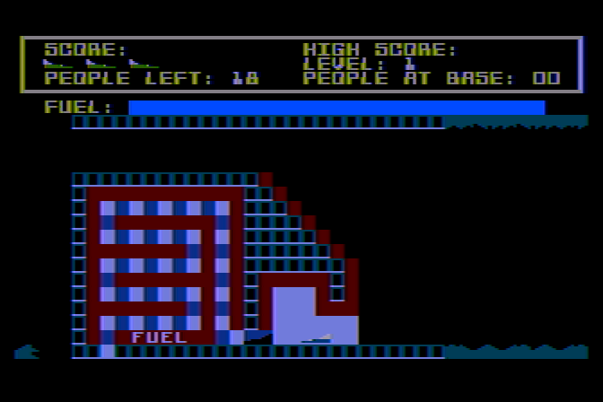 Protector II Atari 8-bit Screenshot: Game start.