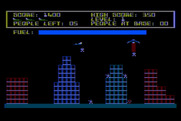 Protector II for Atari 8-bit - Oh no, an alien has captured someone!