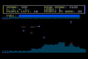 Protector II for Atari 8-bit - You can fly left or right and the screen eventually wraps around.