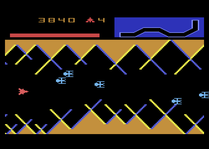 Vanguard Atari 5200 Screenshot: This zone has two types of enemies that appear, each with different flight patterns.