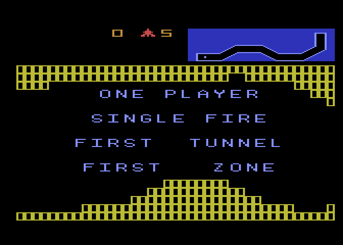 Vanguard Atari 5200 Screenshot: The main menu.
