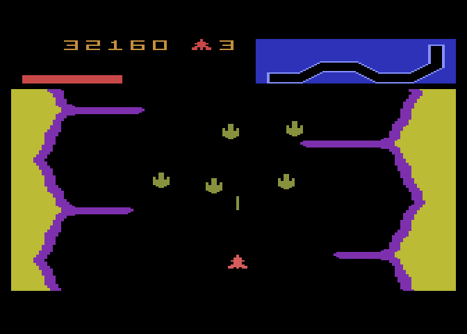 Vanguard Atari 5200 Screenshot: Second wave of enemies in the bleak zone.