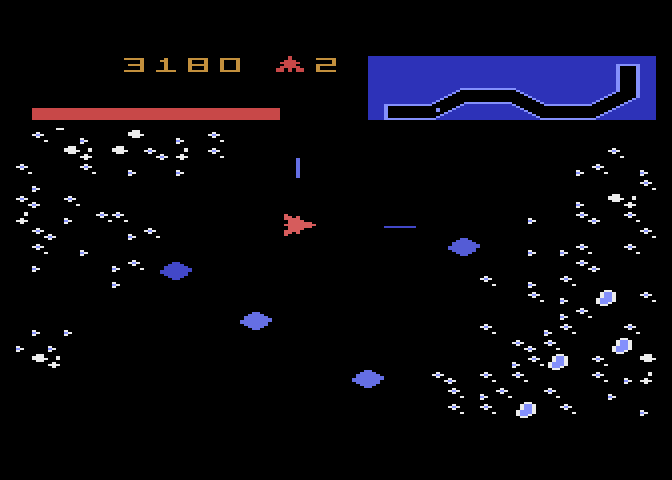 Vanguard Atari 5200 Screenshot: You need to be quick to dodge and shoot opponents.