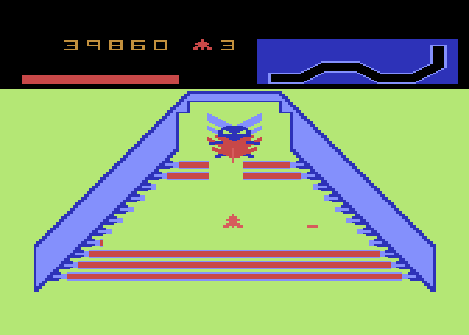 Vanguard Atari 5200 Screenshot: The screen flashes different colors when you hit Gond.