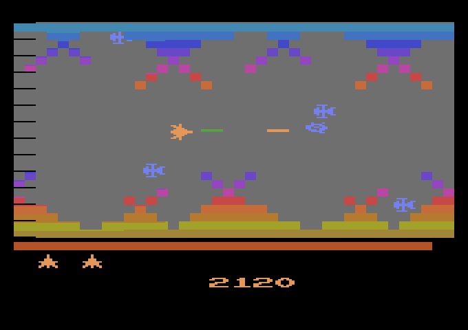 Vanguard Atari 2600 Screenshot: Blasting enemy ships...