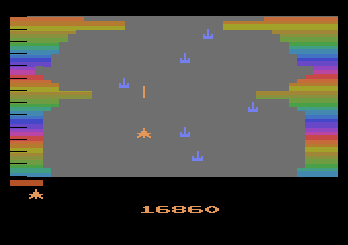 Vanguard Atari 2600 Screenshot: This is the last zone before the end of level boss...