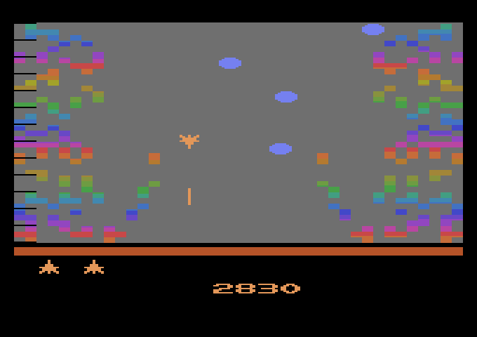 Vanguard Atari 2600 Screenshot: The first rainbow zone.