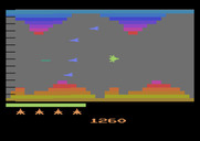Vanguard for Atari 2600 - Your ship flashes different colors while you have invincibility.