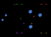 Asteroids for Atari 8-bit - Up to four people can play at once in the Atari 8-bit version.