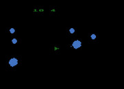 Asteroids for Atari 8-bit - One player game start.