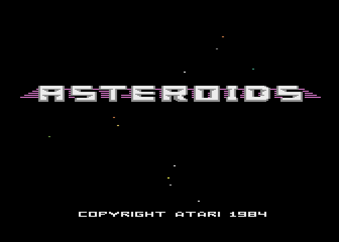 Asteroids Atari 7800 Screenshot: Title screen.