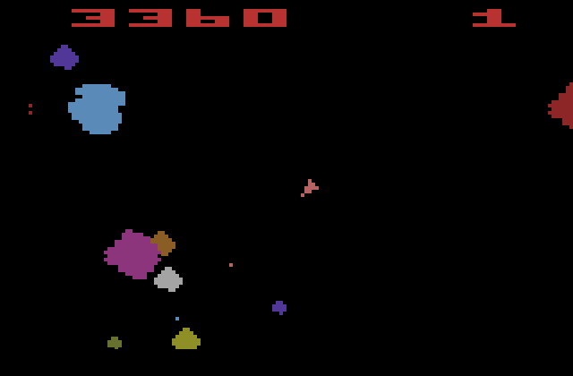 Asteroids Atari 2600 Screenshot: Start of the next level...