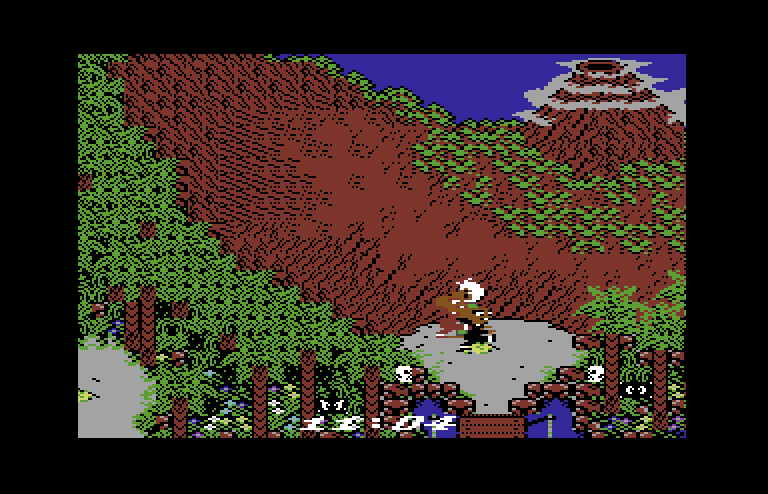 Howard the Duck Commodore 64 Screenshot: A bunch of mutants caught me!
