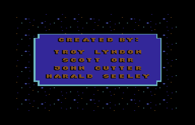 Howard the Duck Commodore 64 Screenshot: One of several game credits screens.