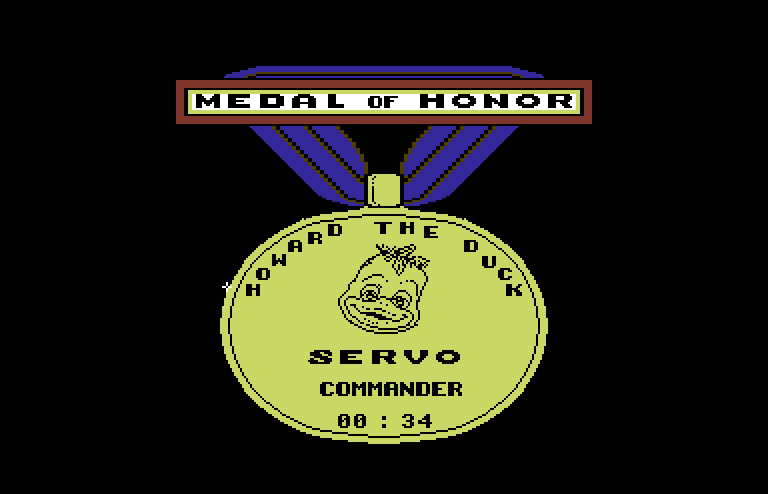 Howard the Duck Commodore 64 Screenshot: I received a medal of honor!