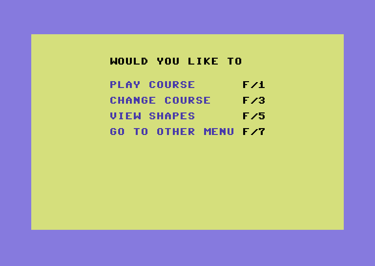 Hole in One Golf Commodore 64 Screenshot: Would you like to play this course?