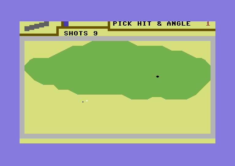 Hole in One Golf Commodore 64 Screenshot: Close up view of the green.
