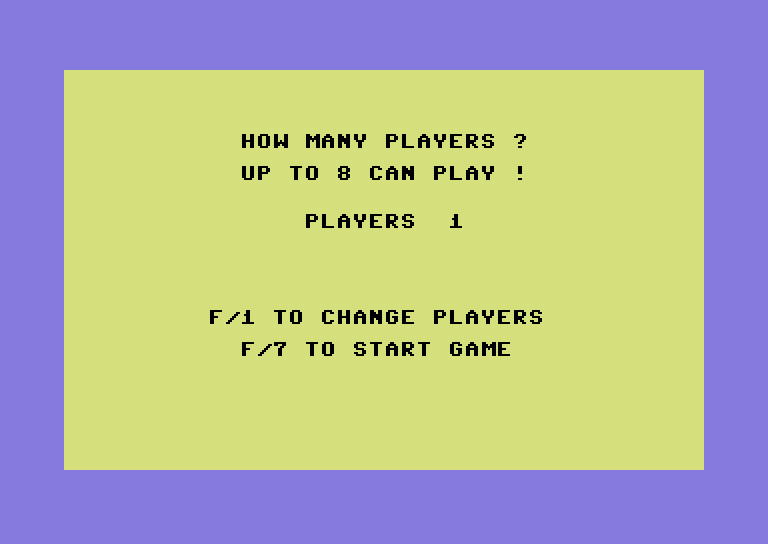 Hole in One Golf Commodore 64 Screenshot: How many players?