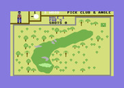 Hole in One Golf for Commodore 64 - Ready to tee off on the first hole.