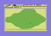 Hole in One Golf for Commodore 64 - Putting. Aim your shot carefully!