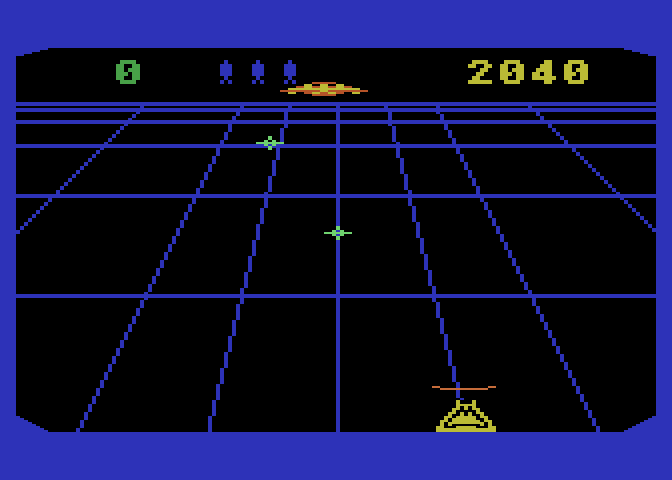 Beamrider Atari 5200 Screenshot: The sentinel at the end of each level.