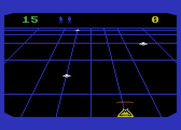 Beamrider for Atari 5200 - The game starts out easy with just some flying saucers.