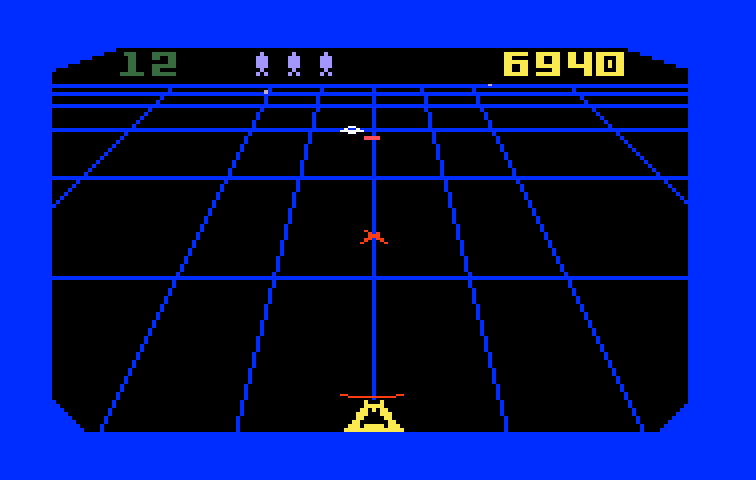 Beamrider Intellivision Screenshot: Oops, I accidentally shot the rejuvenator.
