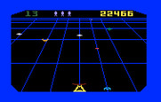 Beamrider for Intellivision - The yellow trackers switch beams to follow your movements.